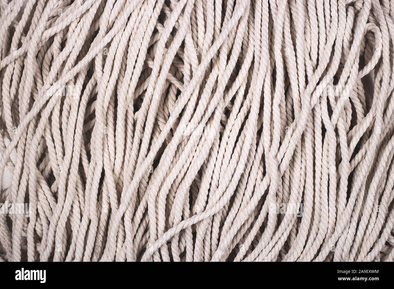 Cotton white rope texture as natural material and background with