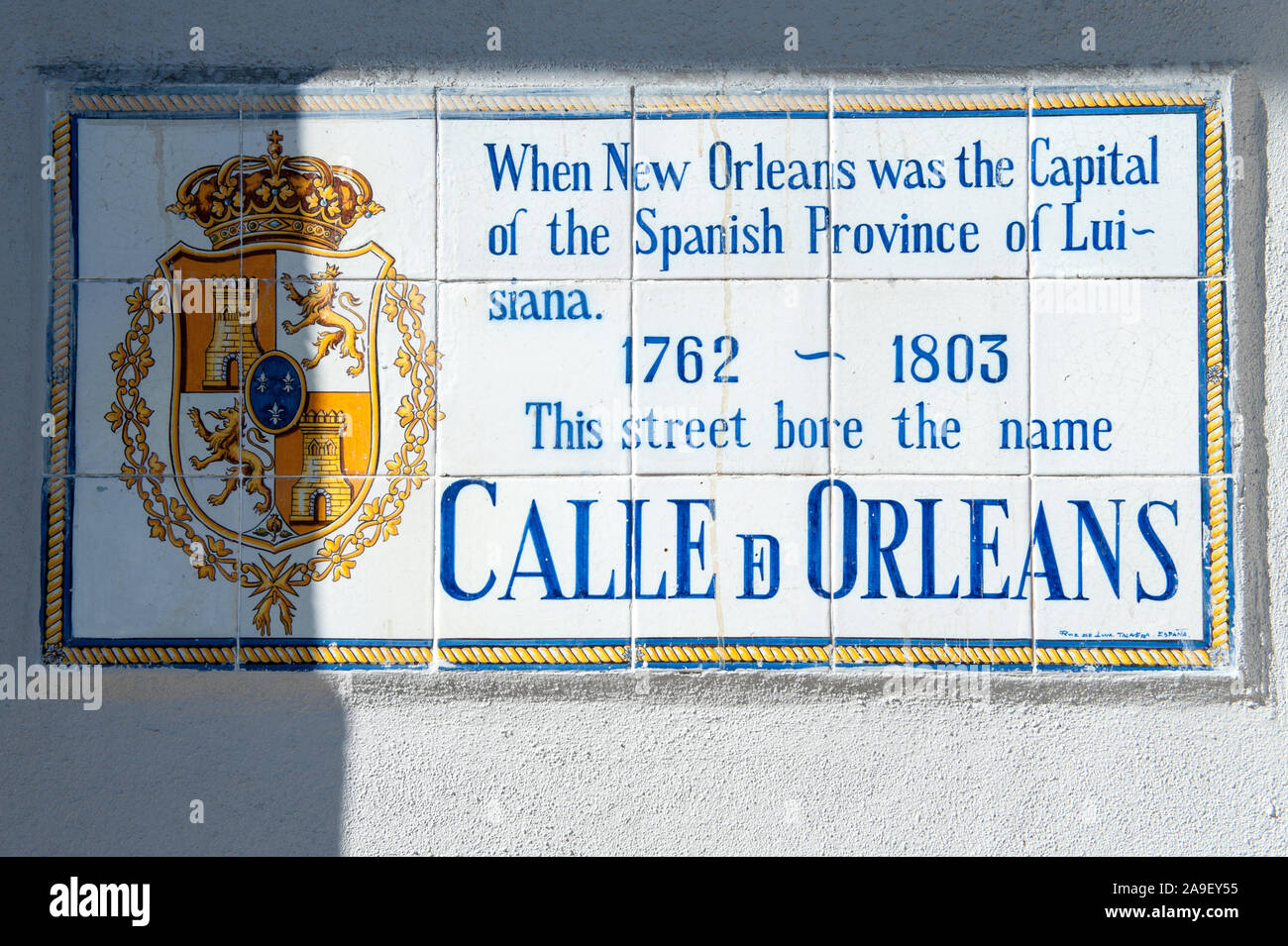 Vintage street sign in the French Quarter of New Orleans Stock