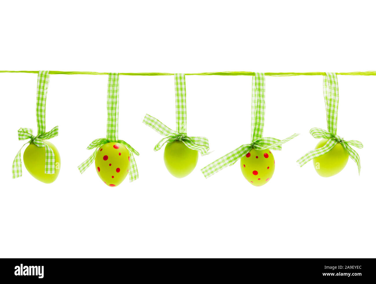 hung easter eggs Stock Photo