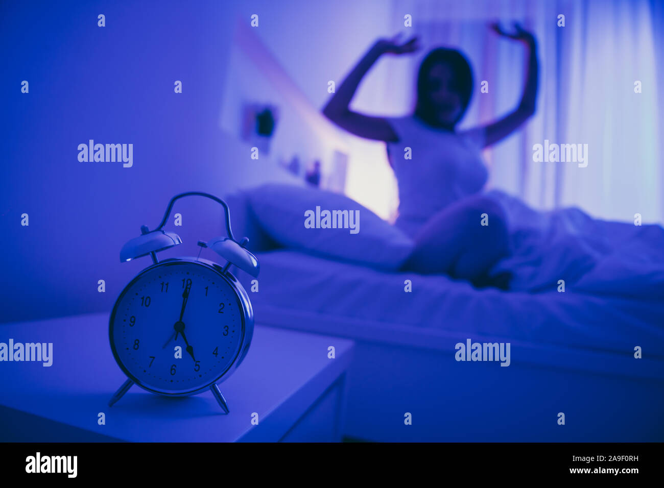 Closeup view of alarm call bell clock nice attractive peaceful healthy