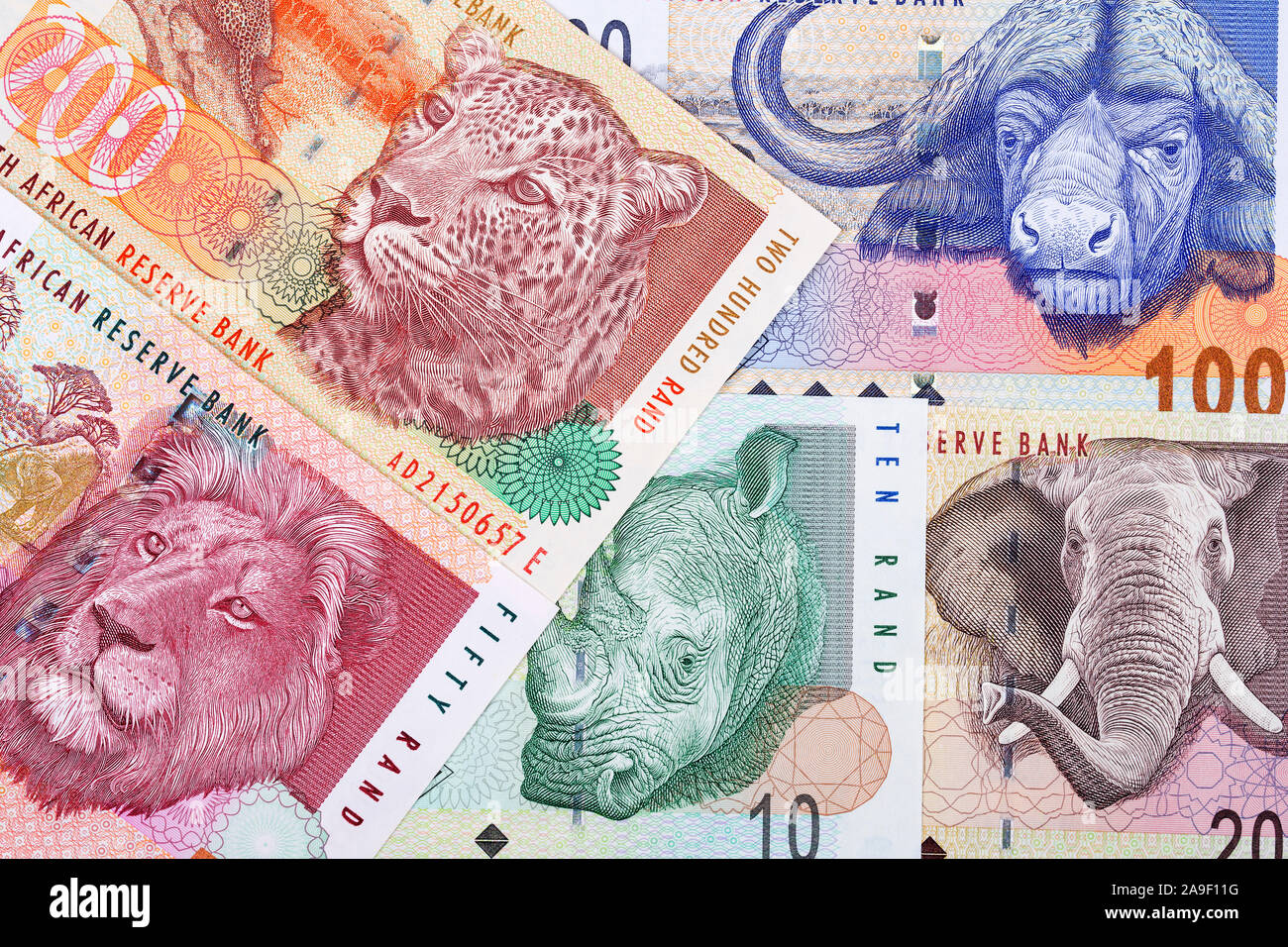 Old South African money a business background Stock Photo