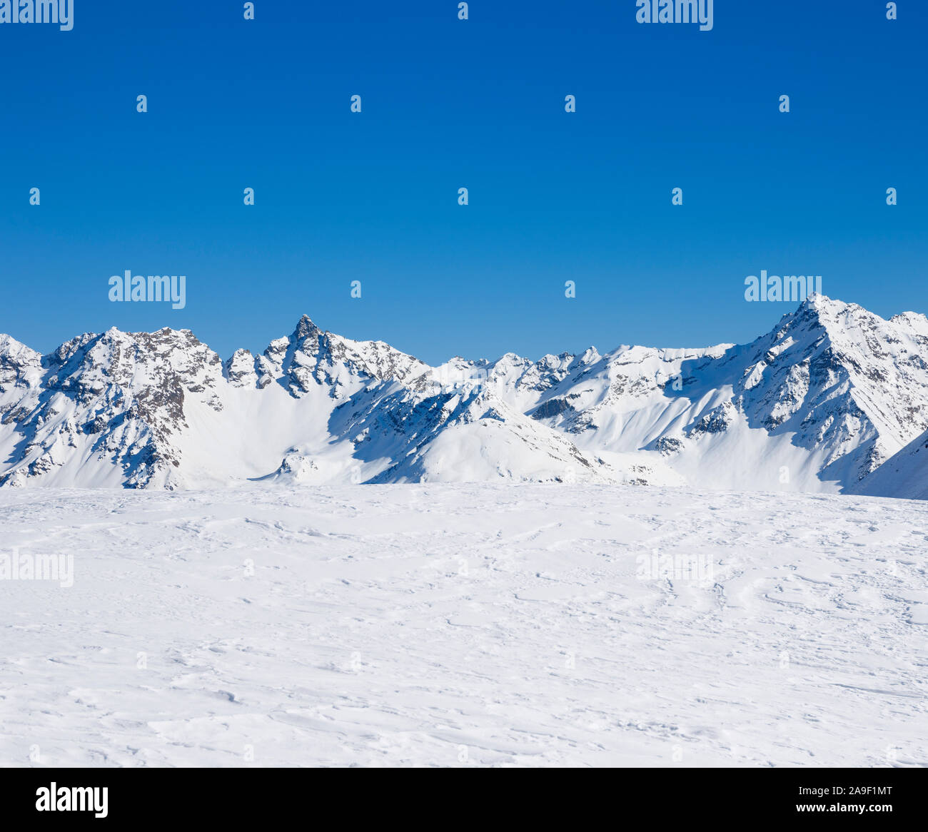 Snowy mountains Stock Photo