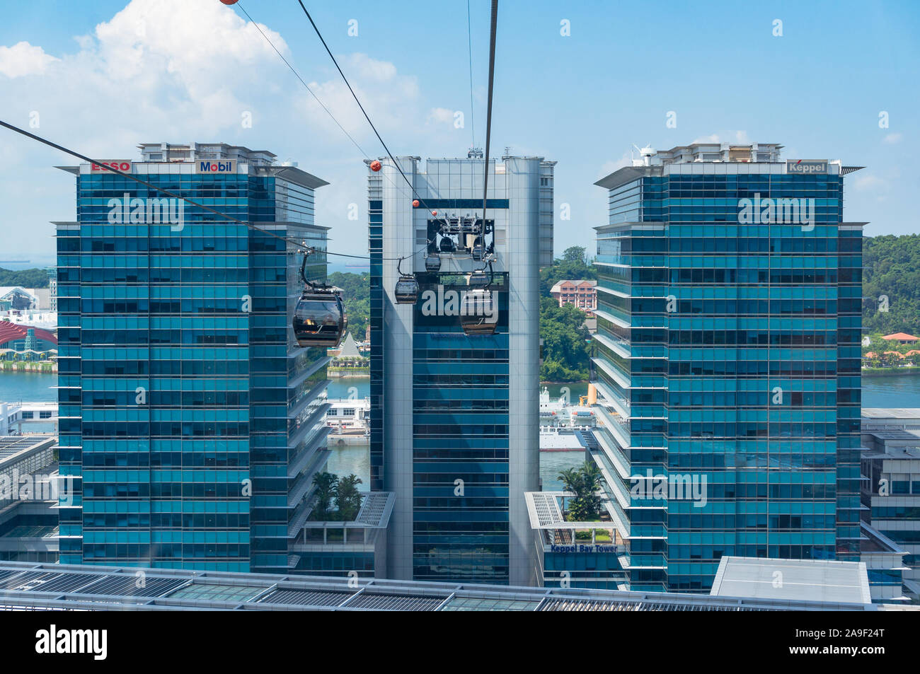 Singapore, Singapore August 24, 2013 HarbourFront Station and Keppel Bay tower, funicular