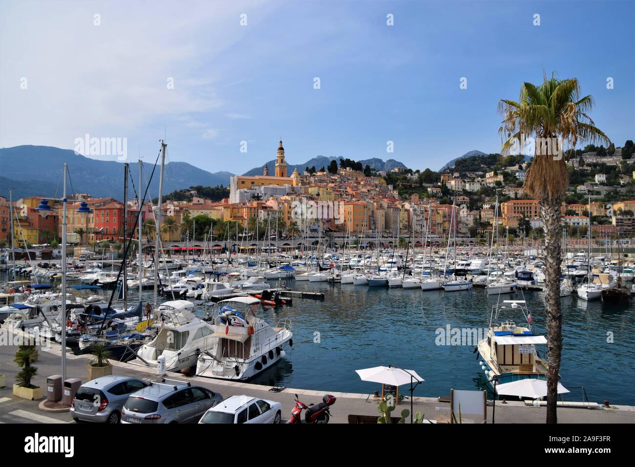 Menton port and Old Town, South of France Stock Photo - Alamy