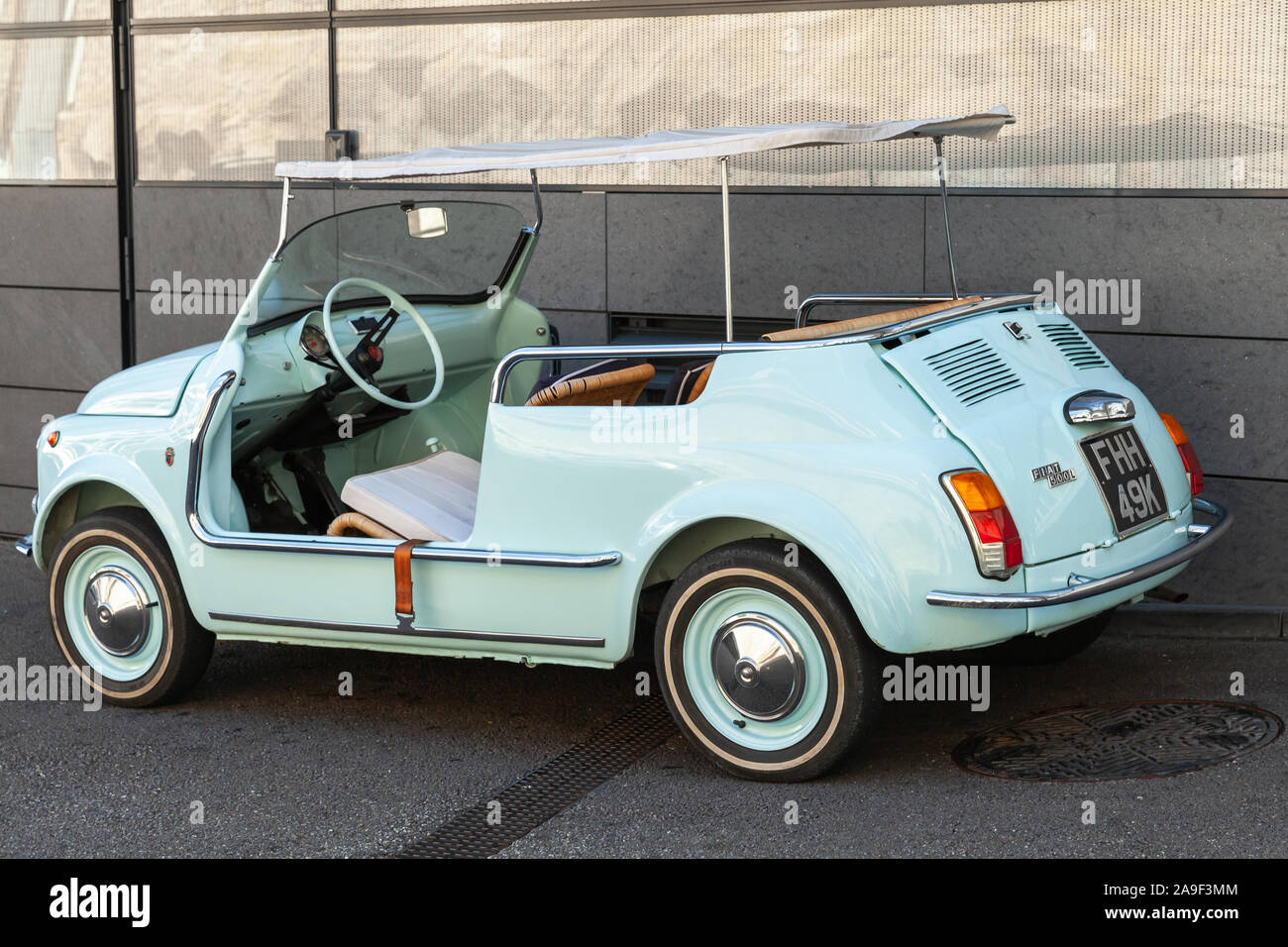 fiat 500 toy car mint green