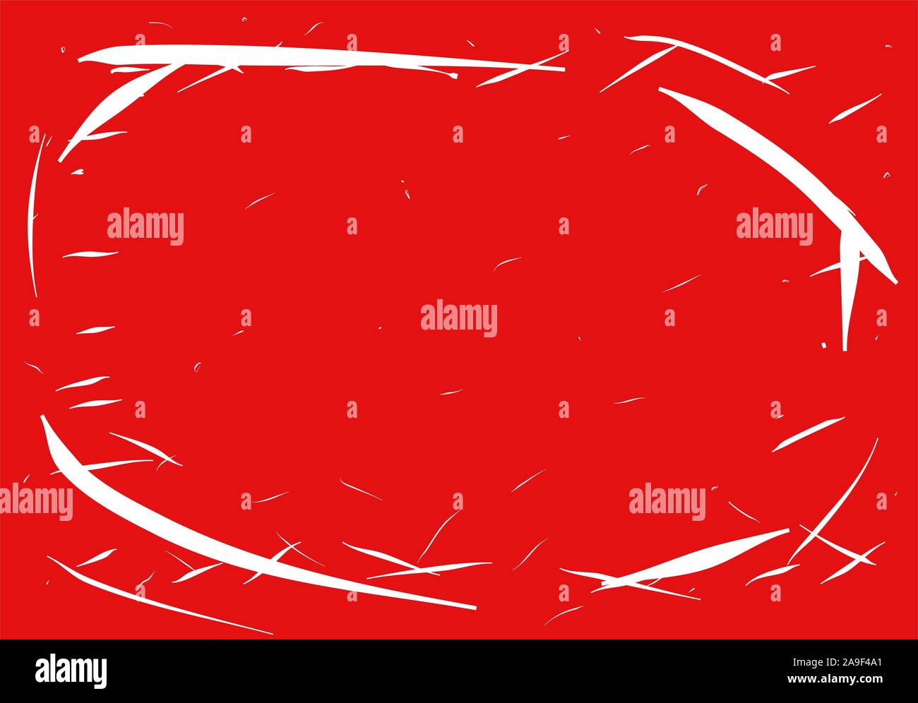 Red bright grange background. Frame backdrop for decor design.  Abstract illustration. Dust, messy, texture Stock Vector