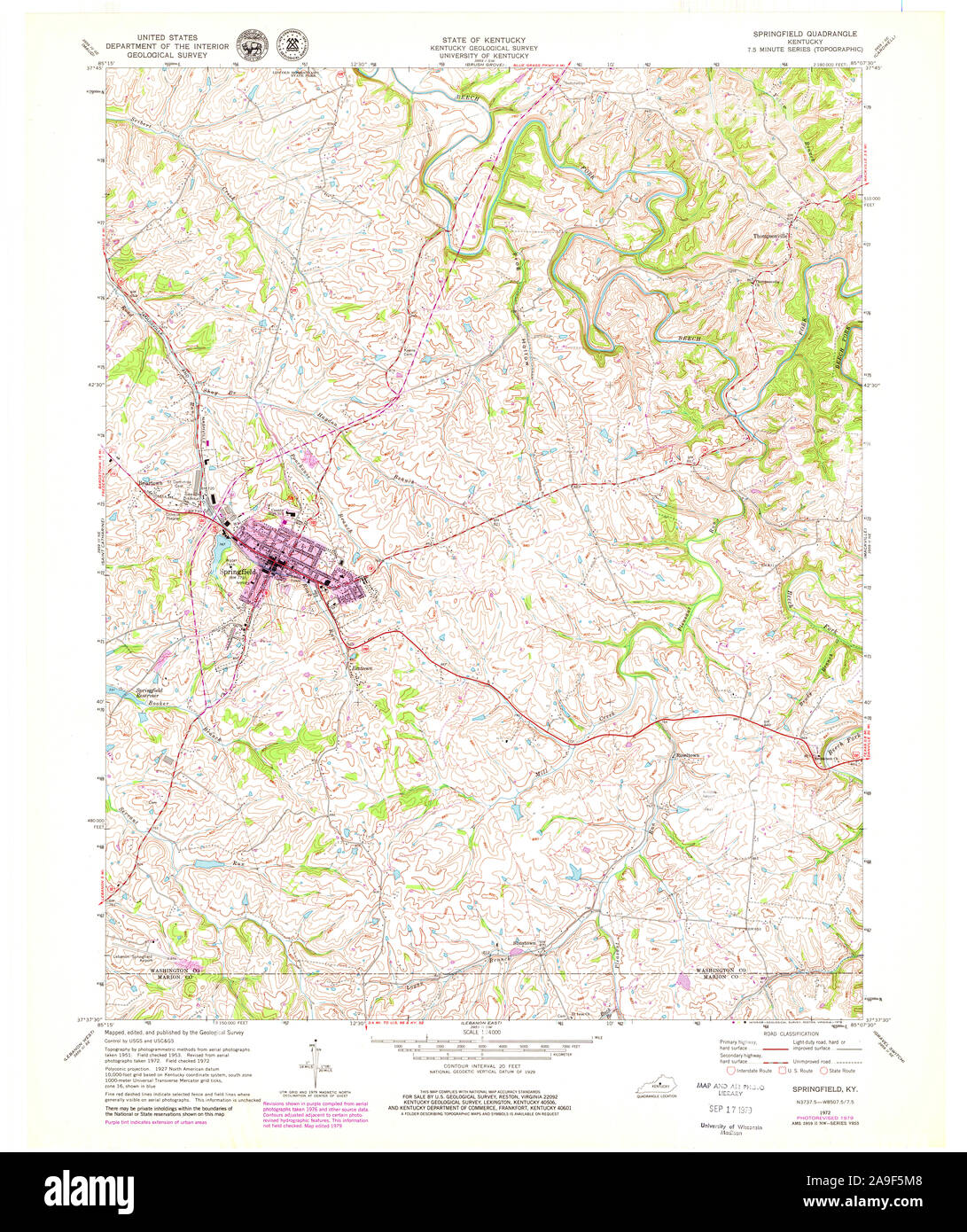 Springfield kentucky map hires stock photography and images Alamy