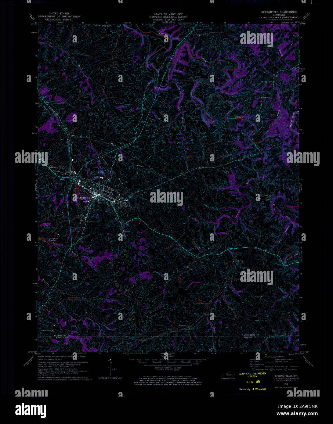 Springfield kentucky map hires stock photography and images Alamy