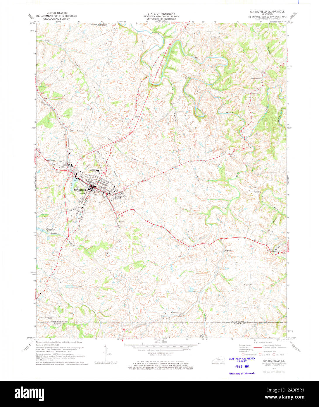 Springfield kentucky map hires stock photography and images Alamy