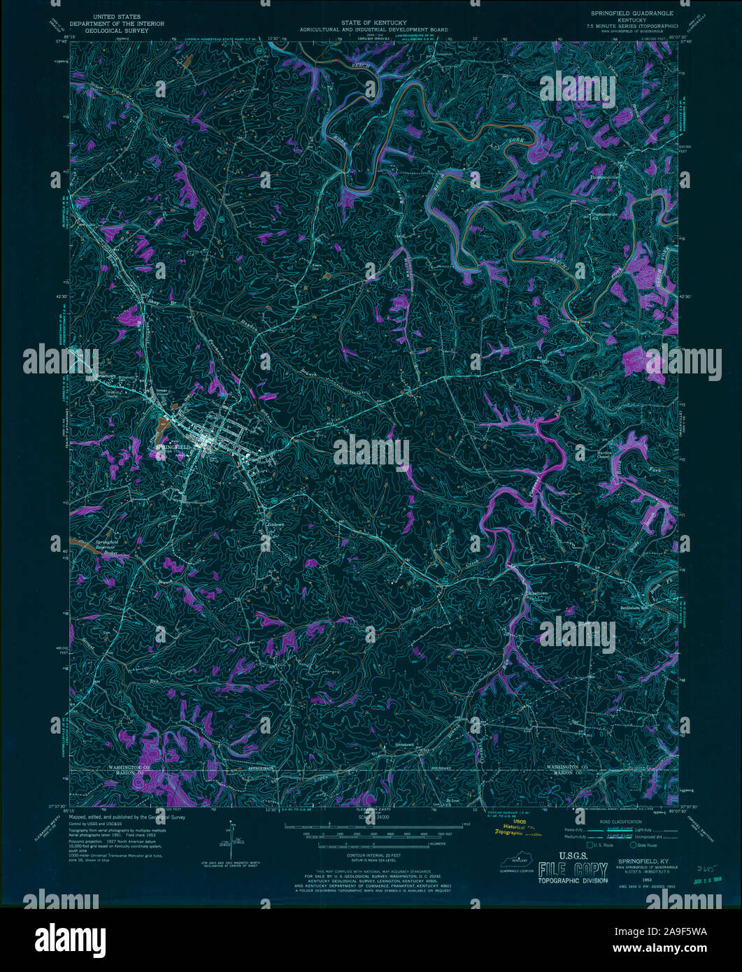 Springfield kentucky map hires stock photography and images Alamy