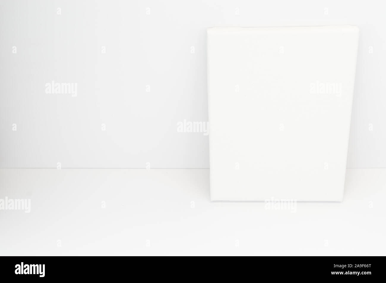 white canvas and white wall surface Stock Photo