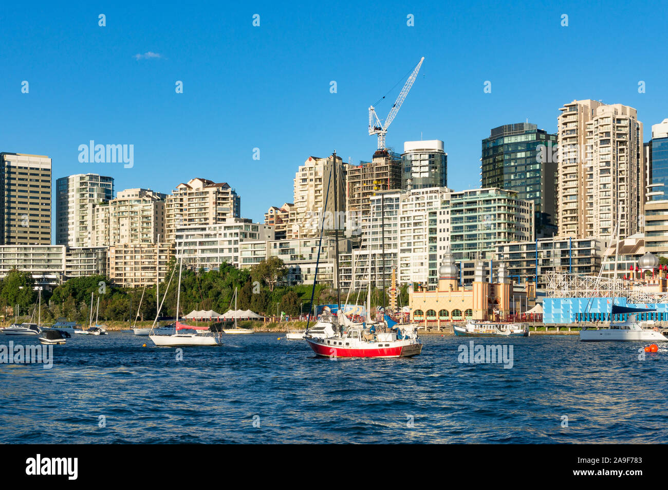 Milsons Point cityscape and Lavender bay with yachts . Sydney, Australia Stock Photo