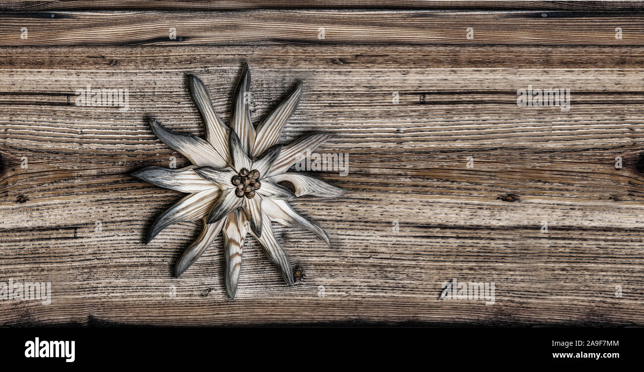 Edelweiss made of wood Stock Photo - Alamy
