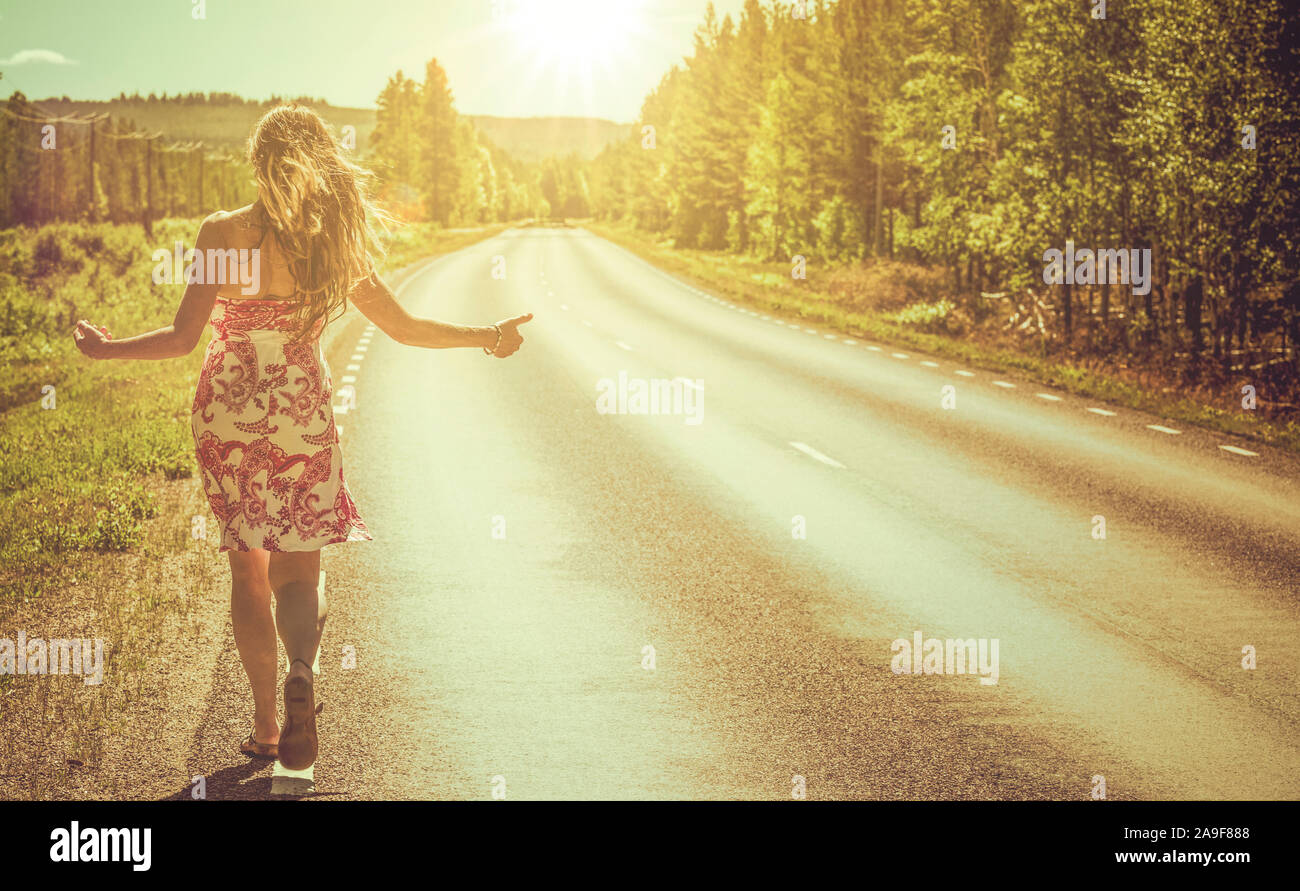 Hitchhiker sign hires stock photography and images Alamy