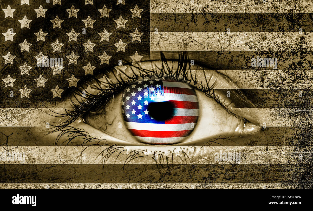 Eye, American flag Stock Photo Alamy
