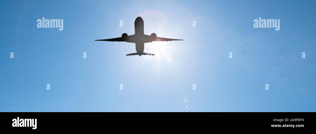 Plane in backlight Stock Photo