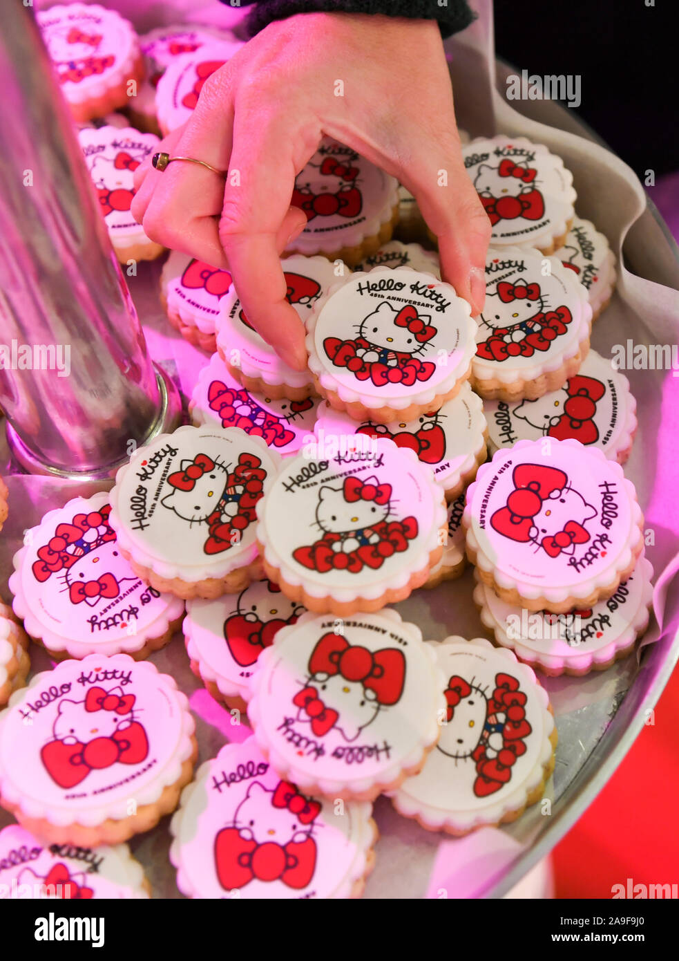 Berlin, Germany. 14th Nov, 2019. Biscuits with Hello Kitty logos at the