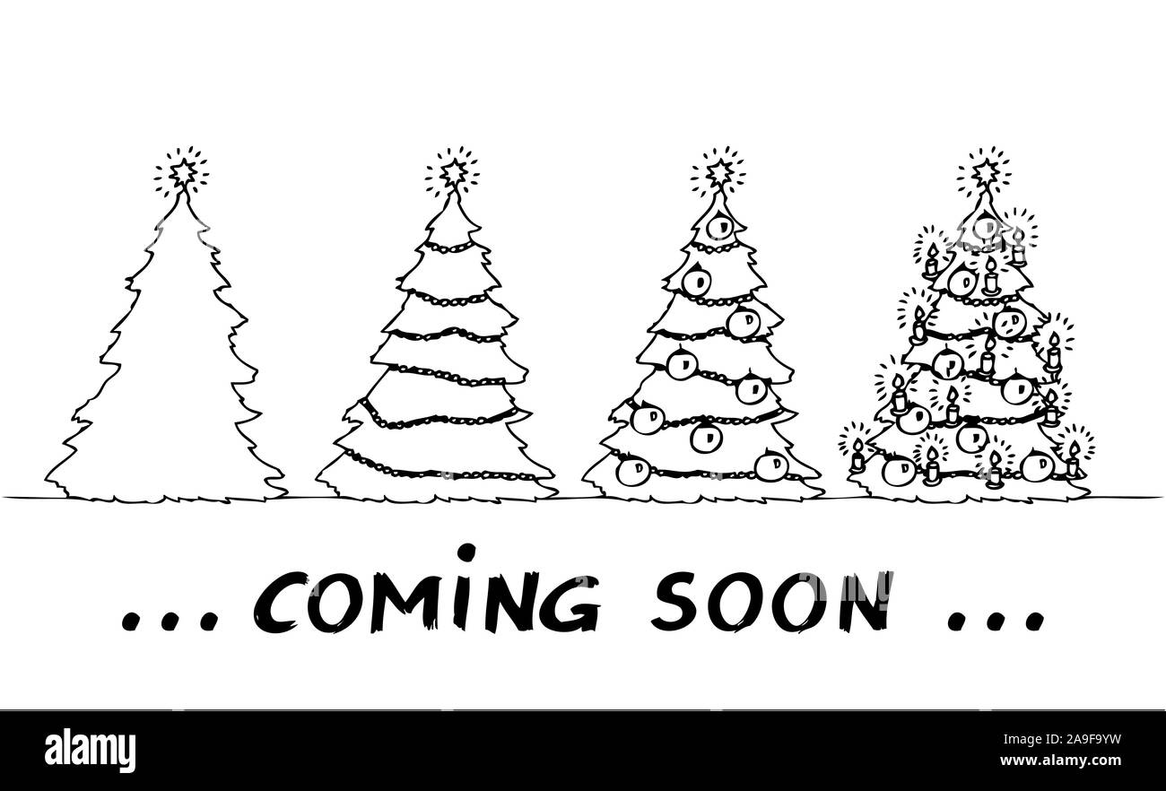 Four Christmas trees Stock Photo Alamy