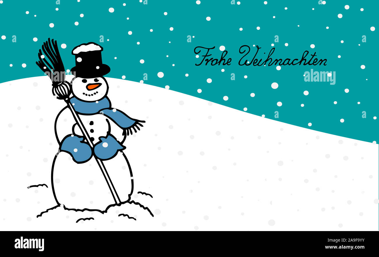 Christmas card, snowman Stock Photo