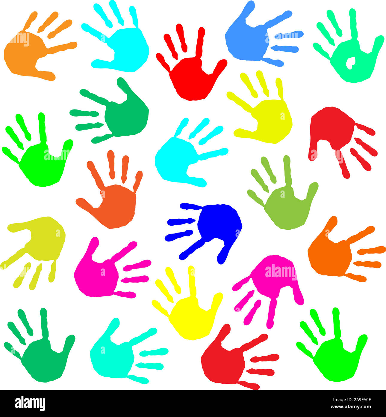 Many colorful hands Stock Photo