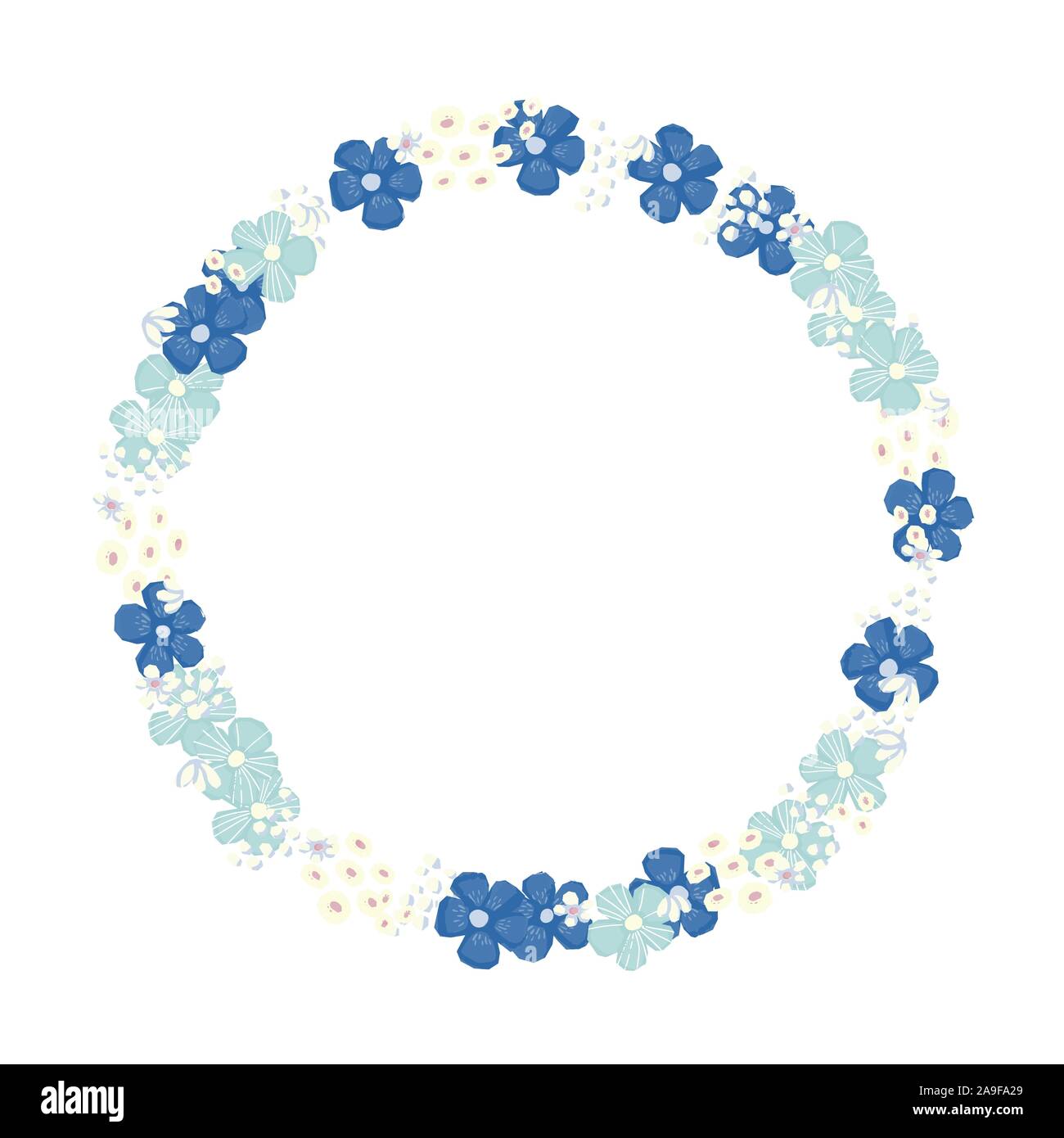 Vector floral wreath. Nature frame with flowers and leaves Stock Vector ...