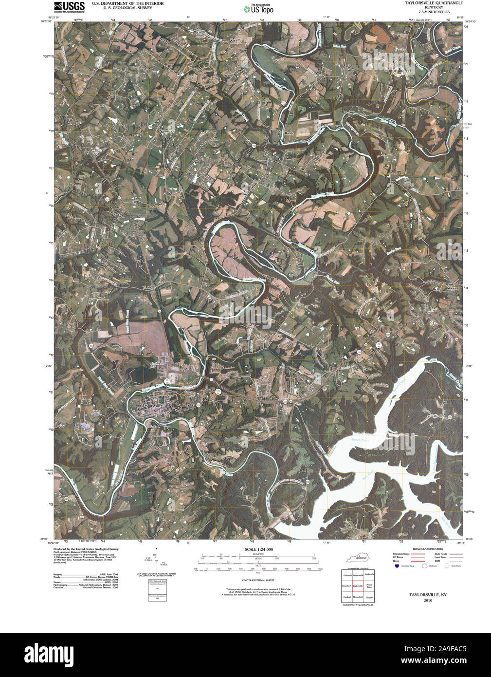 Map of taylorsville kentucky Cut Out Stock Images & Pictures Alamy