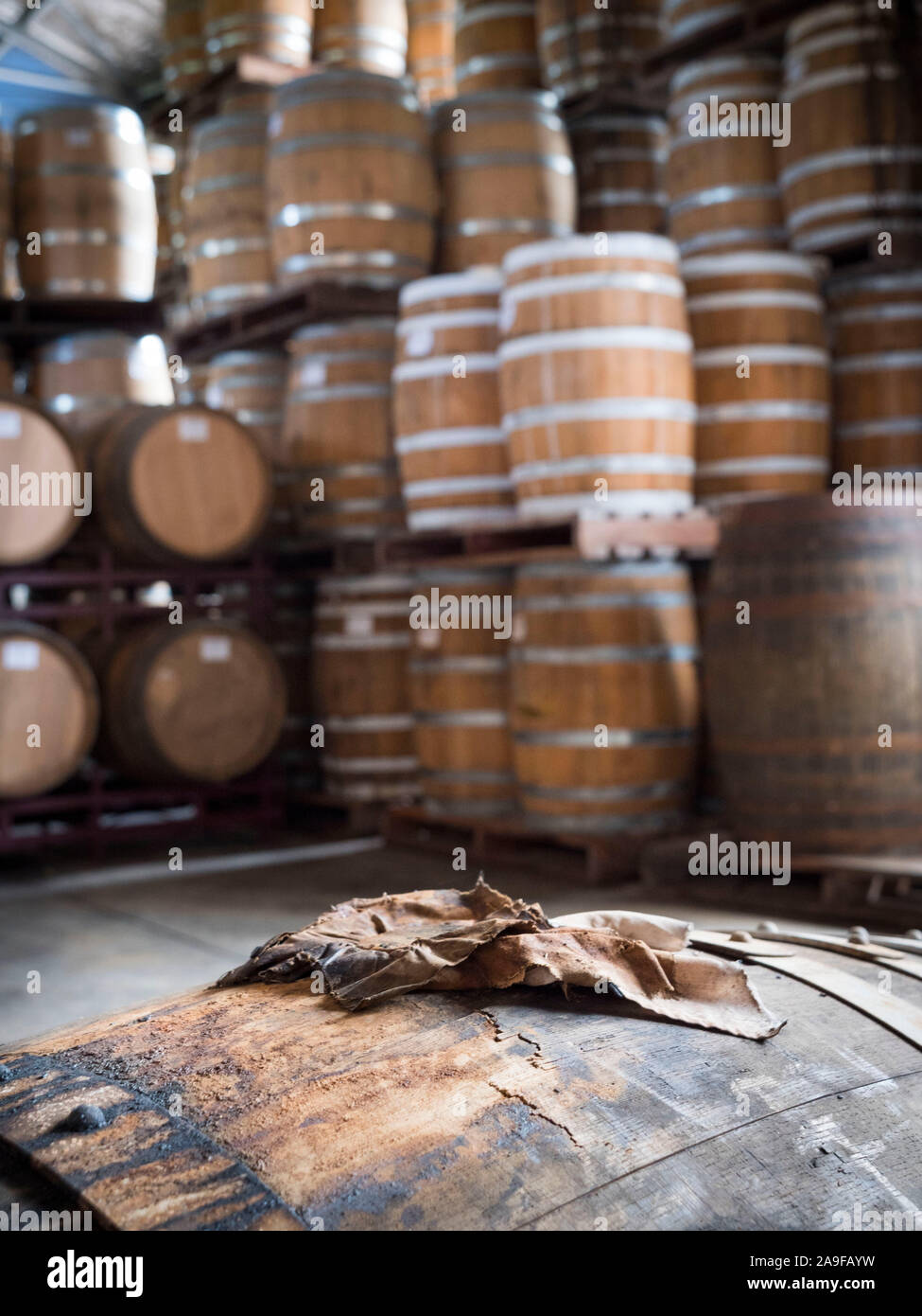 Rhum HSE, rum distillery, wooden barrels Stock Photo - Alamy