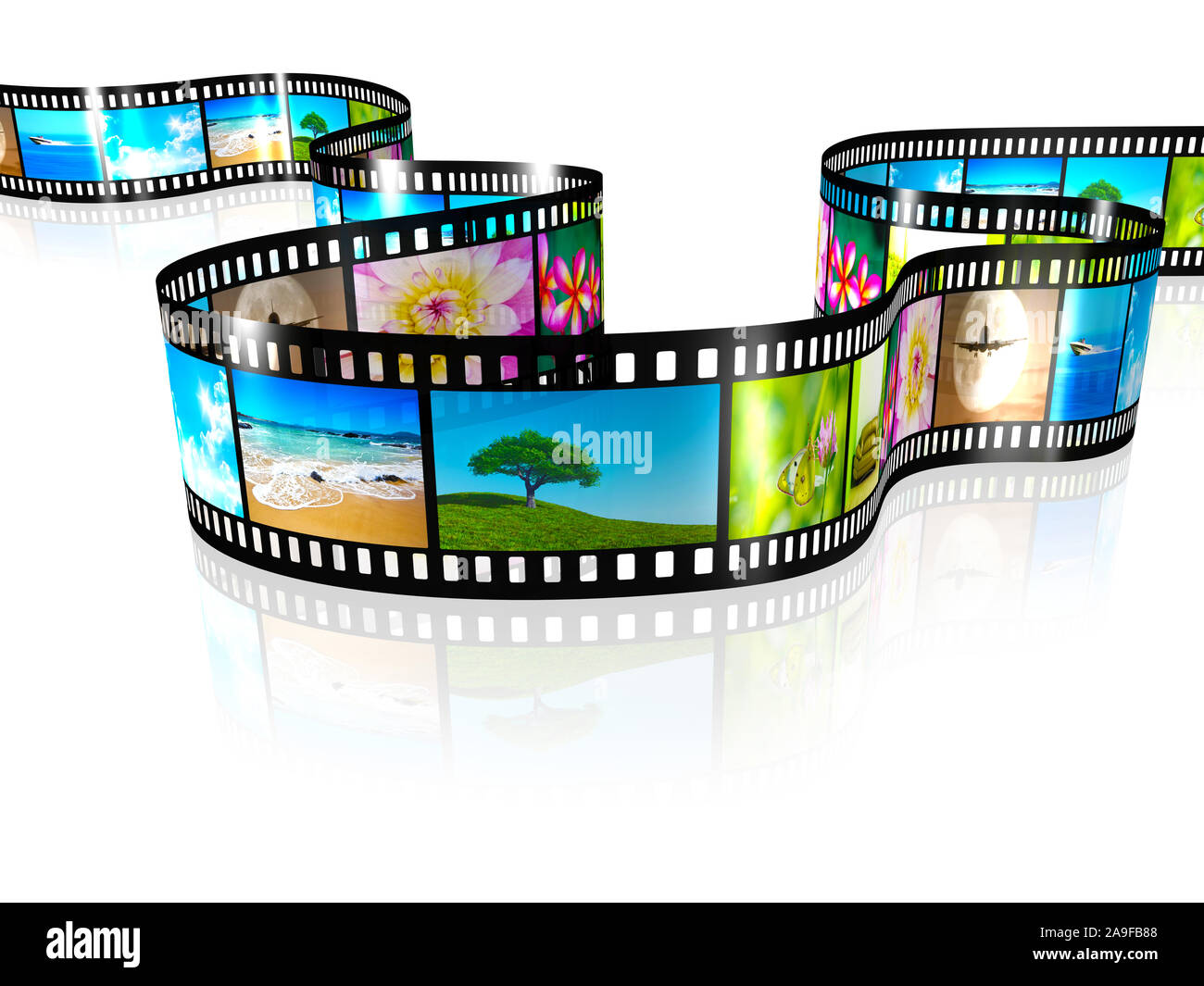 An image of a film strip with nice pictures Stock Photo