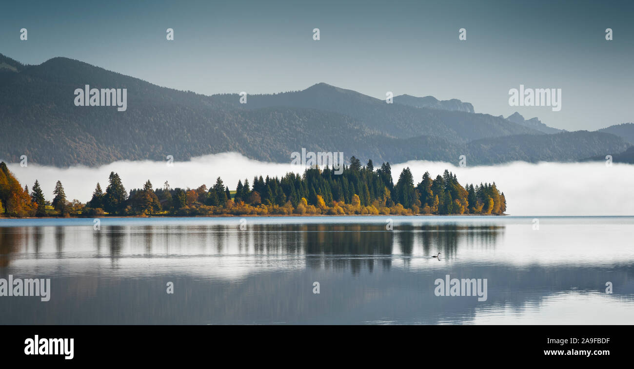Der wunderschoene Walchensee bei Kochel, Deutschland Stock Photo