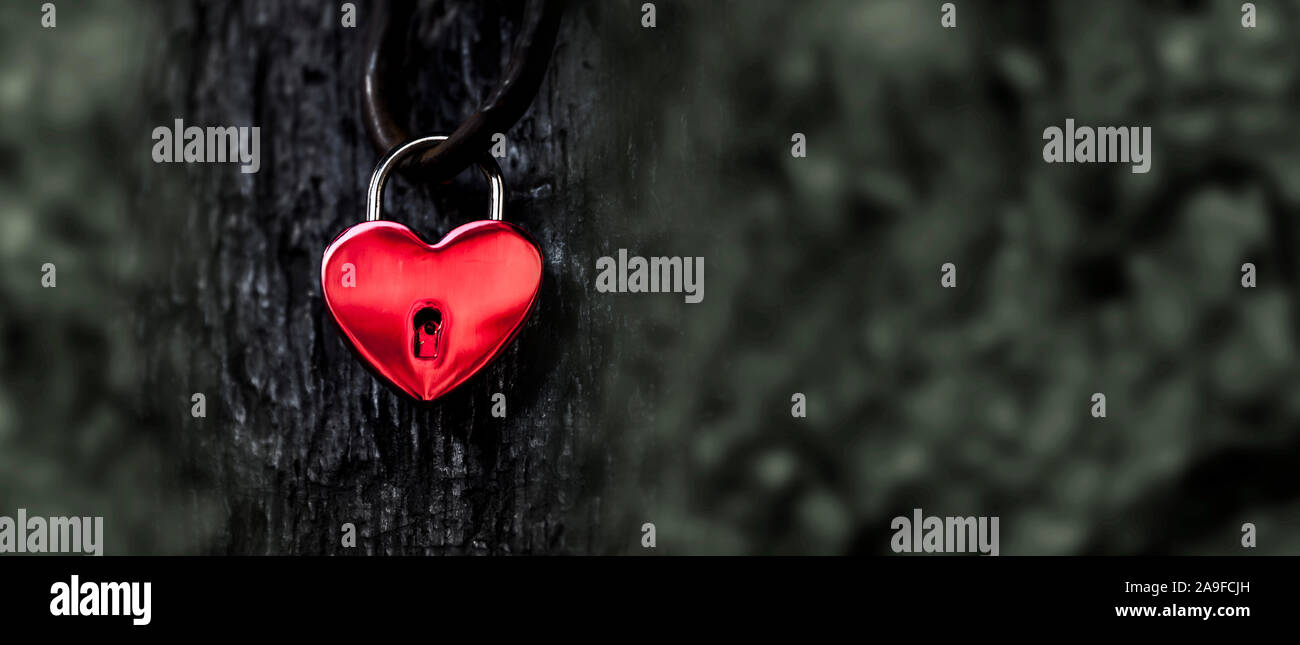 Red heart lock Stock Photo