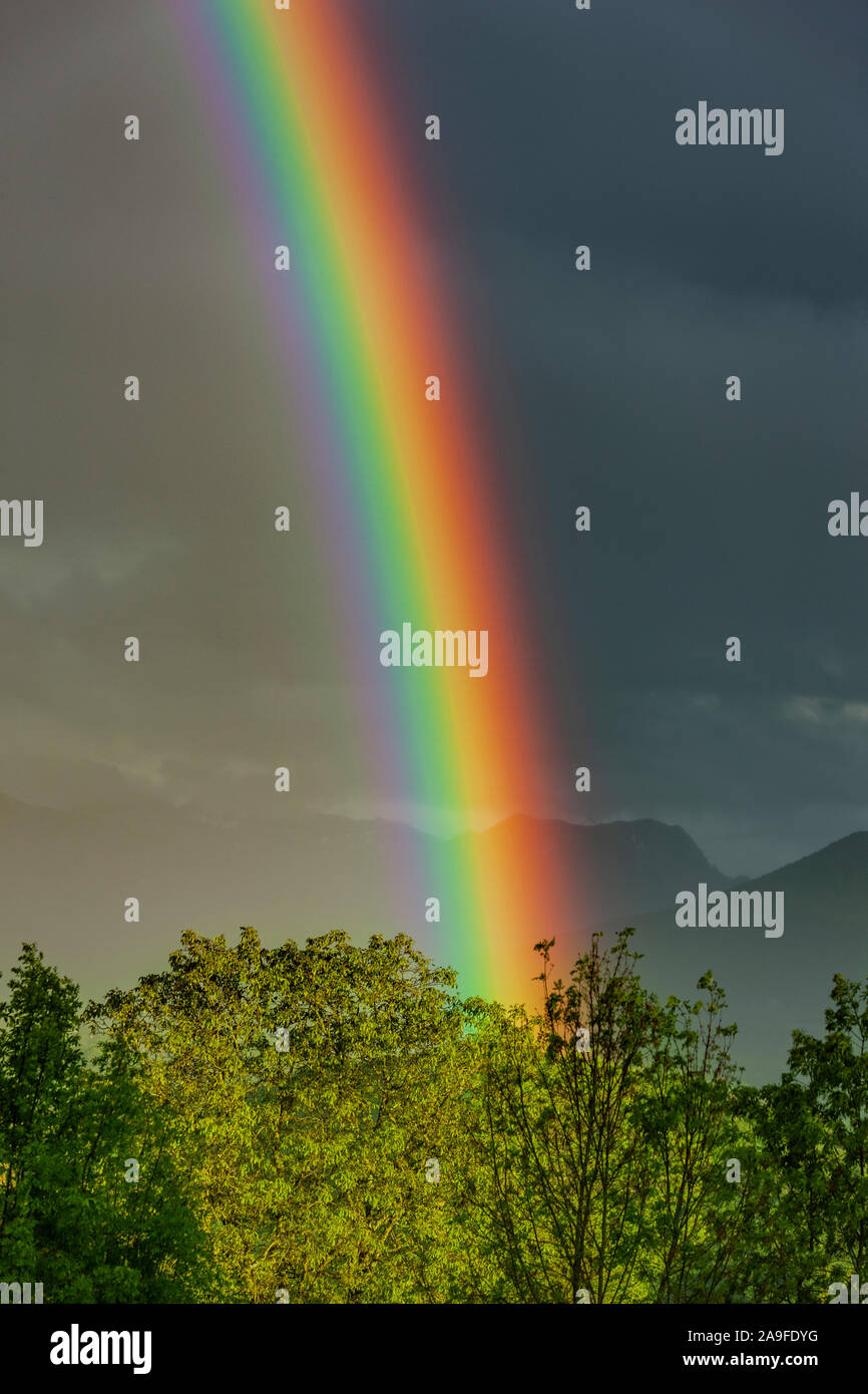 Buntr beautiful rainbow in the sky Stock Photo