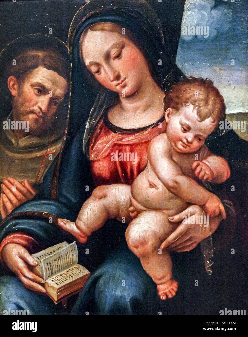 Italy Emilia Romagna Forlì - art gallery of the San Domenico museums - the Madonna with the child and San Francesco: Bartolomeo Ramenghi known as il Bagnacavallo - 15th century Stock Photo