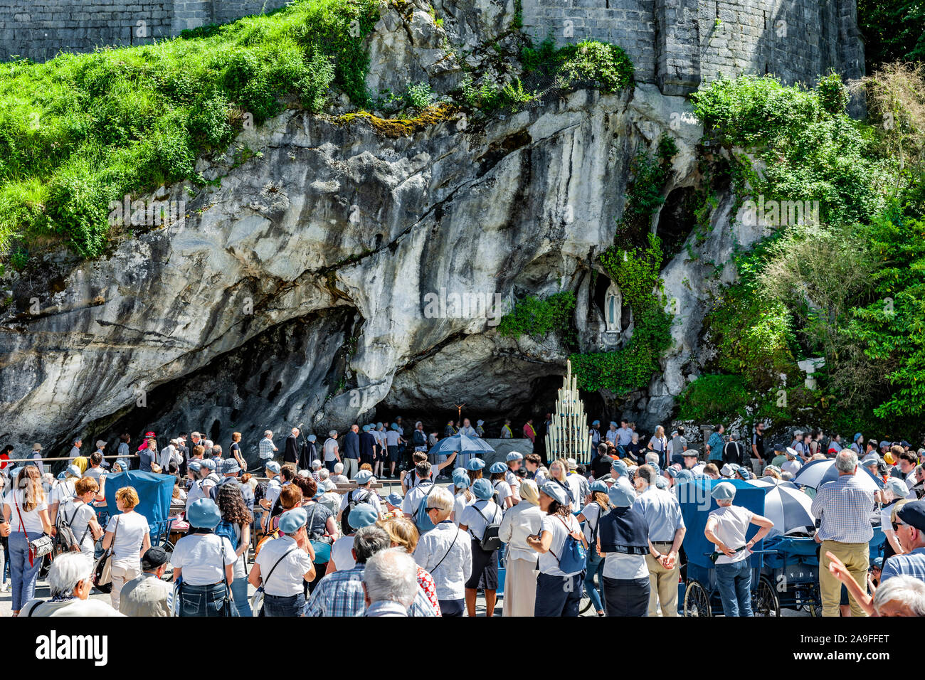 Saint Lourdes Grotto in Lourdes France Europe Stock Photo