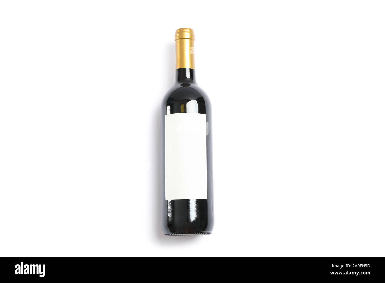 Bottle of wine with empty space isolated on white background Stock Photo