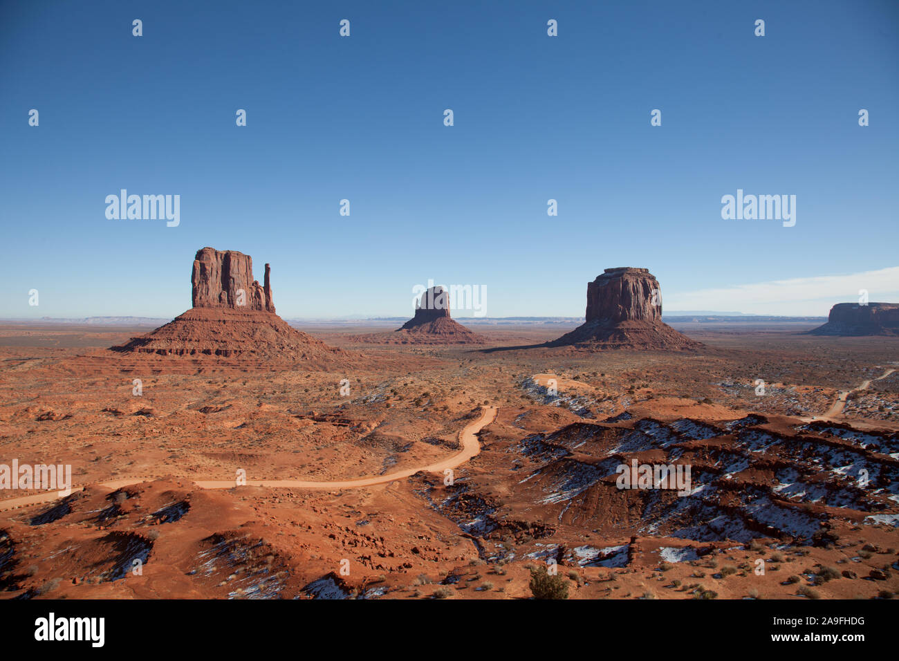 The famous rock formations of Monument Valley, Utah Stock Photo