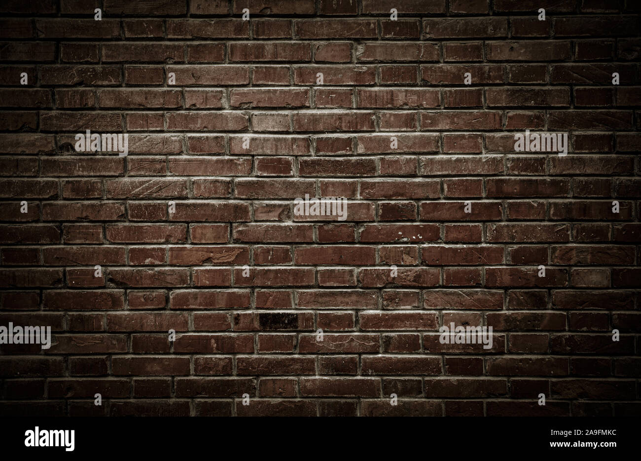 Old wall background with stained aged bricks and spotlight Stock Photo ...