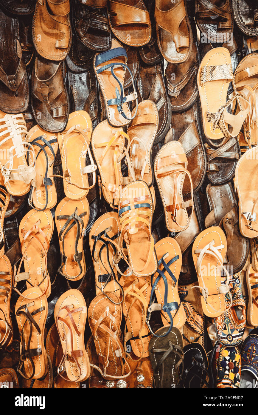 traditional espadrilles stall Stock Photo