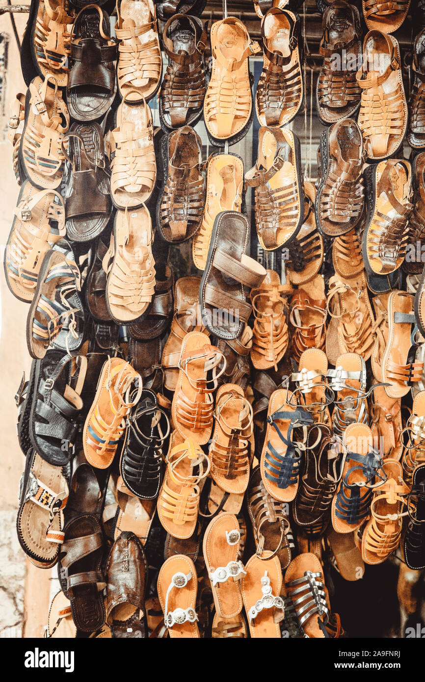traditional espadrilles stall Stock Photo