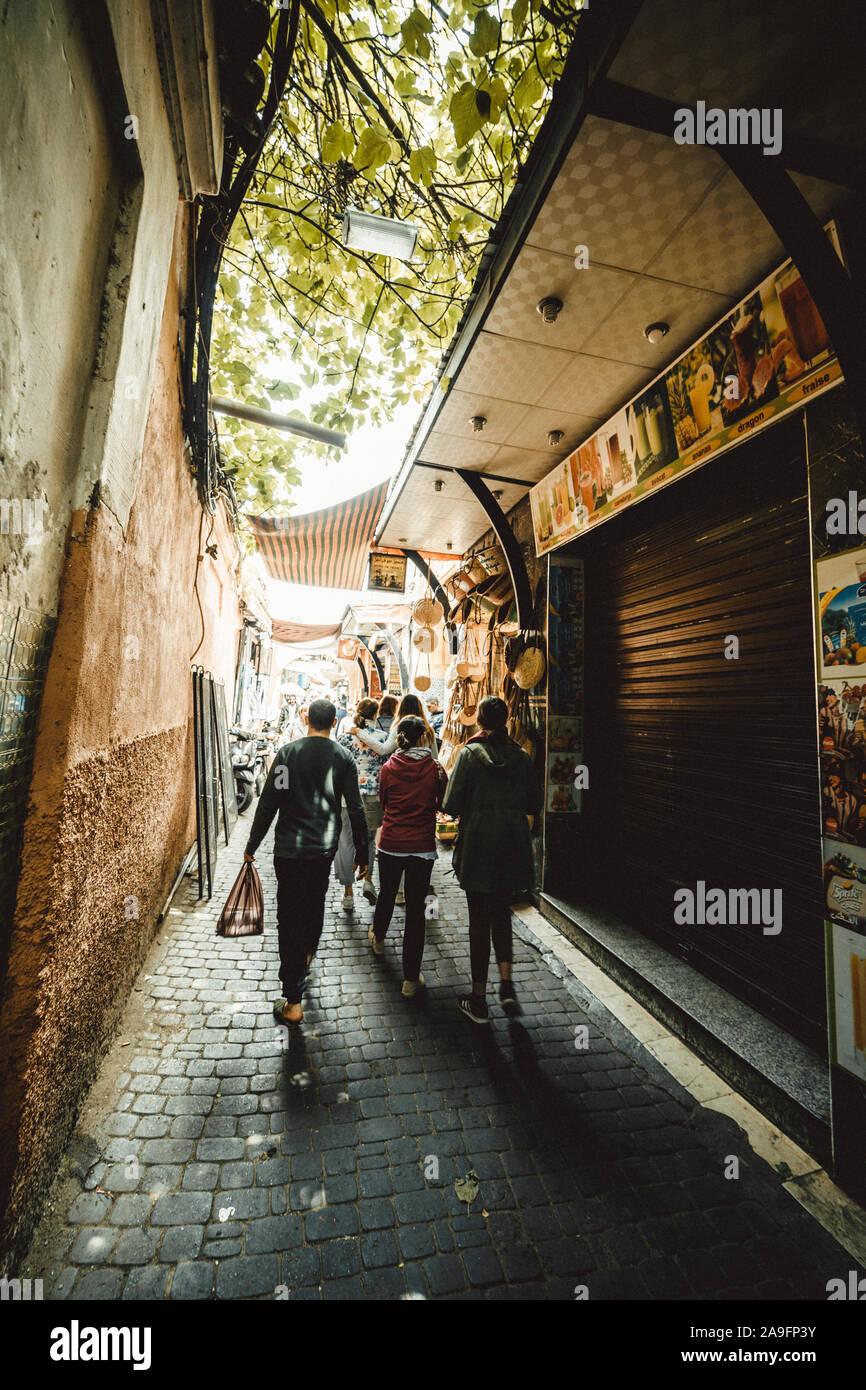 Women walking over traditional streets Stock Photo