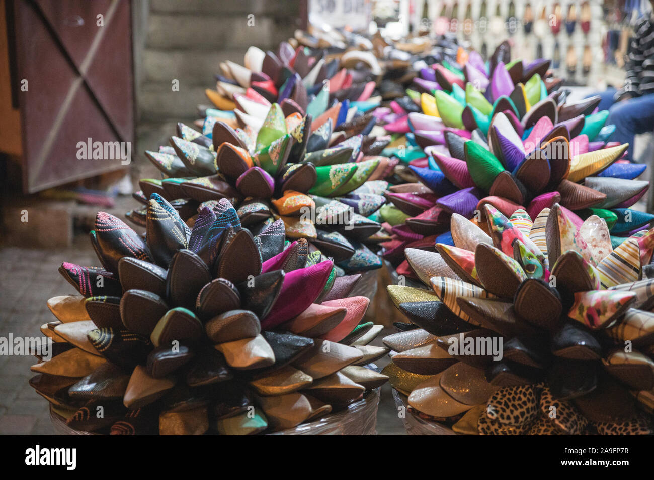 traditional espadrilles stall Stock Photo