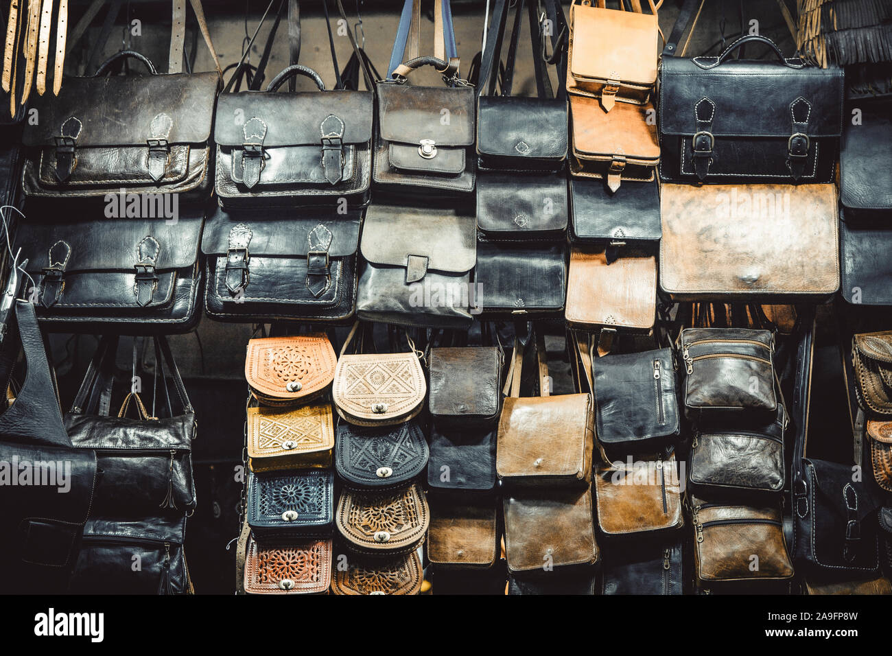 traditional leather goods store Stock Photo Alamy