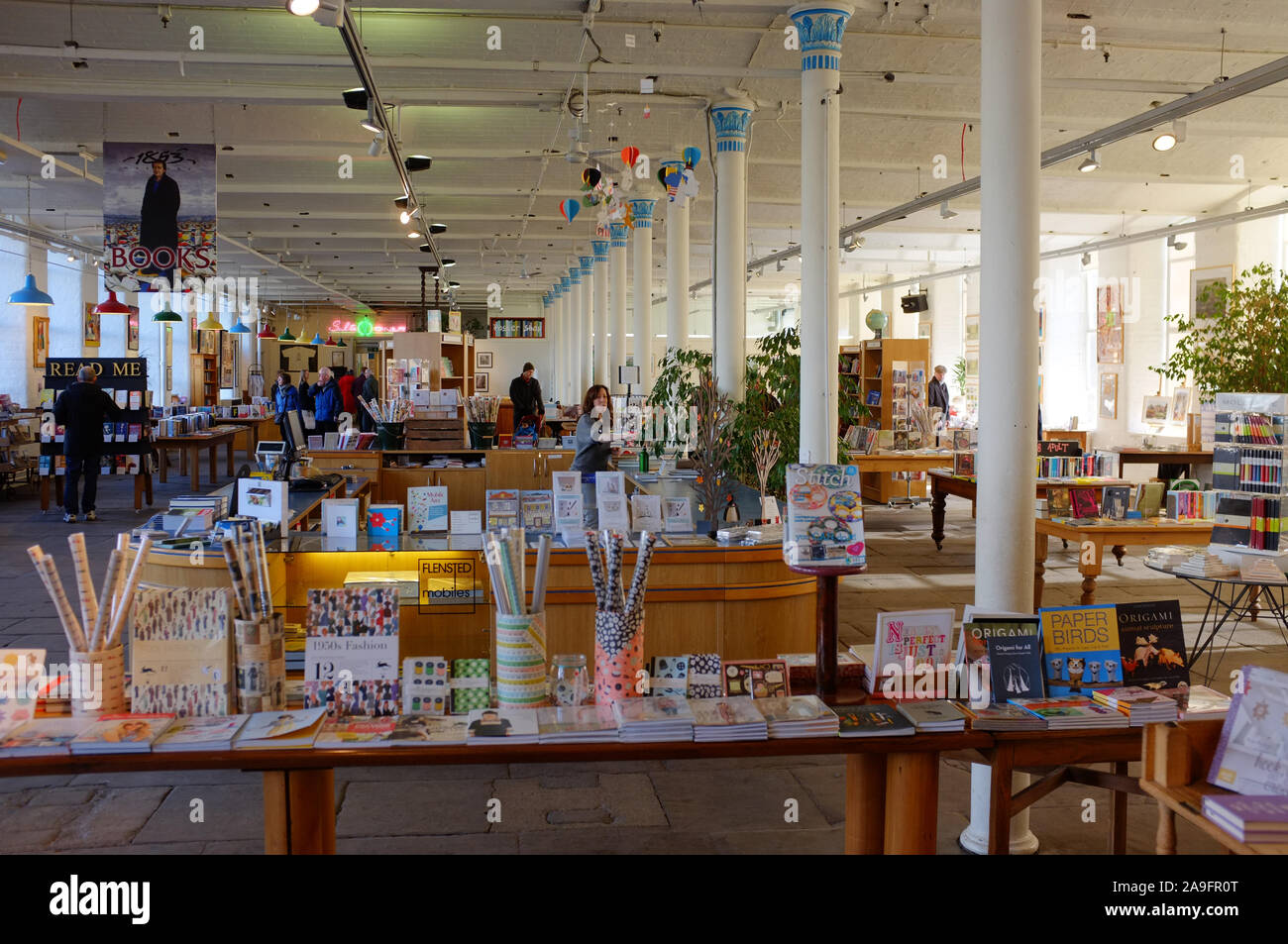 Book shop, Salts Mill, Saltaire, Yorkshire Stock Photo Alamy