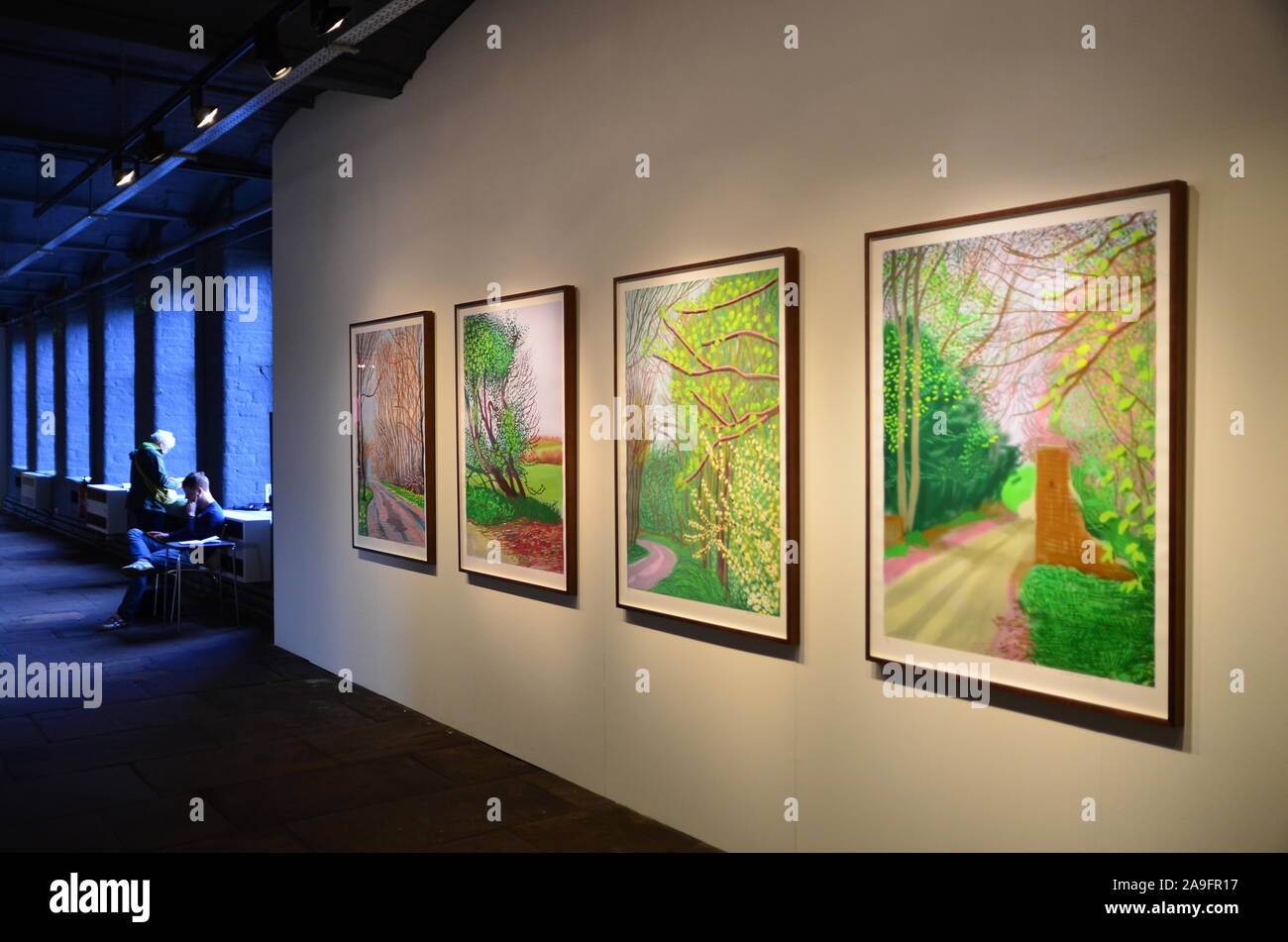 Hockney exhibition, "The arrival of Spring", Salts Mill, Saltaire Stock