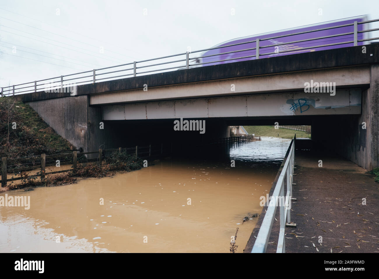 The Banbury Flood Defences Become Overrun With Rainwater In November