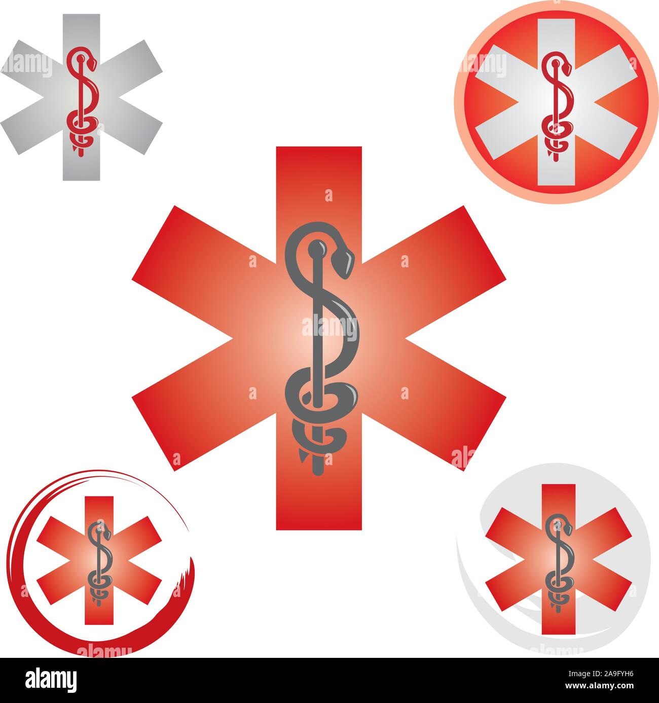 Red health care caduceus symbol hi-res stock photography and images - Alamy