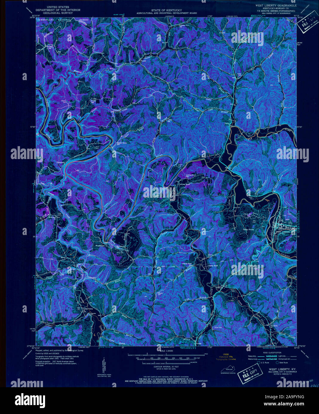 West liberty kentucky map hires stock photography and images Alamy