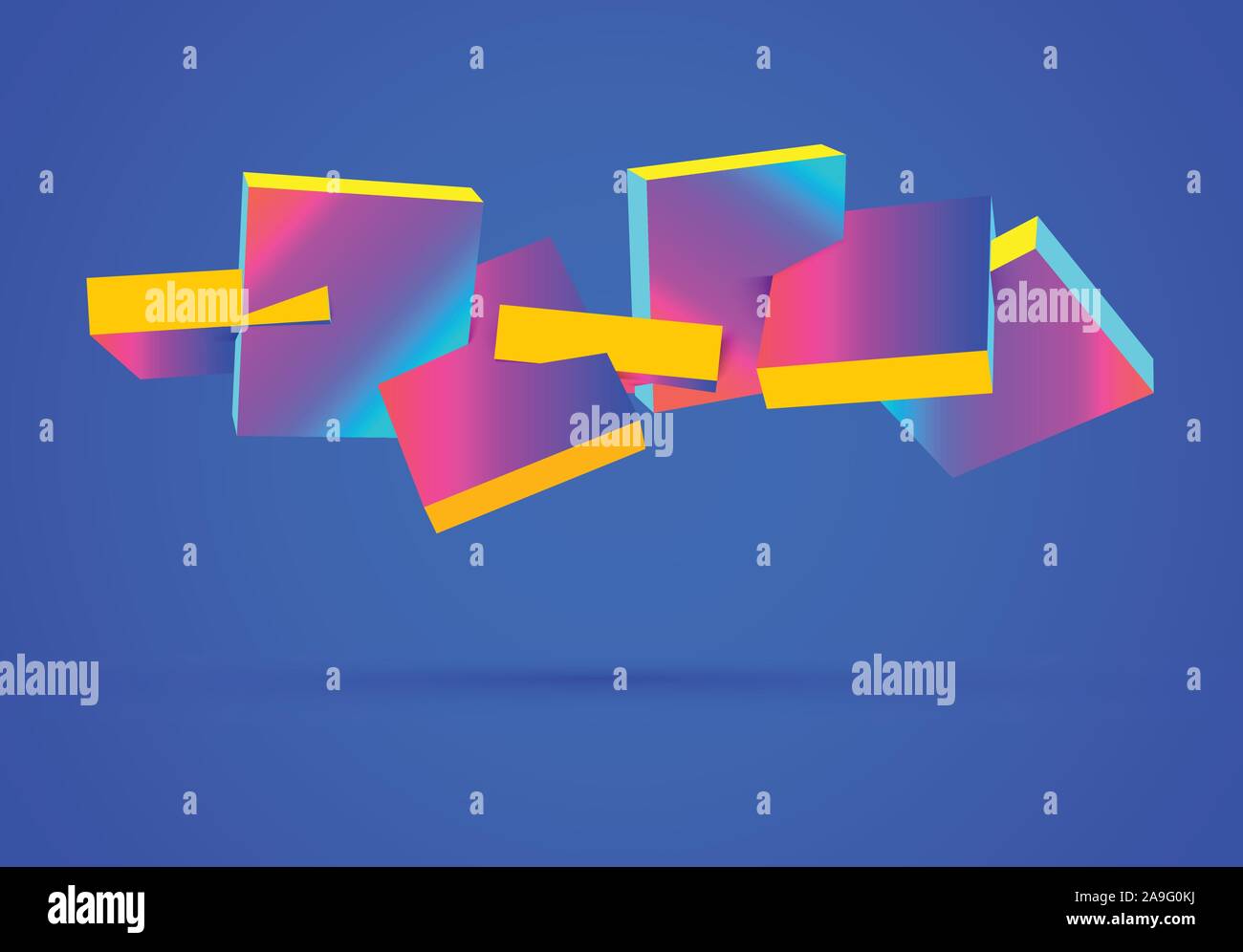 abstract 3D background with vibrant colored cubes in motion Stock ...