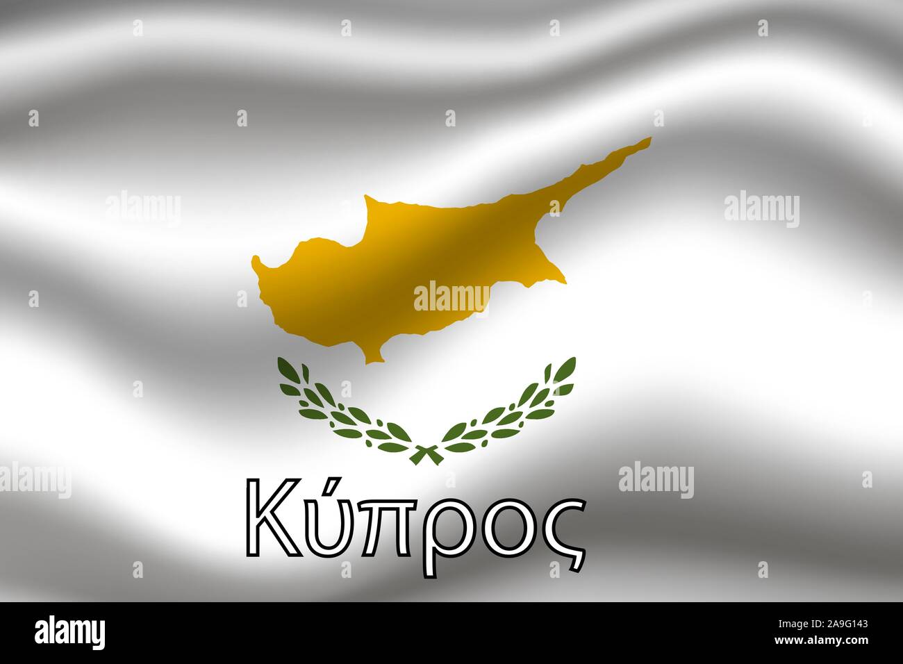 National Flag Of Republic Of Cyprus Original Colors And Proportion 