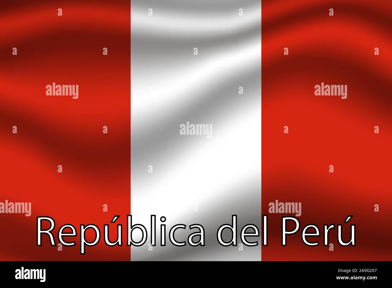 Beautiful national flag of Republic of Peru. original colors and ...
