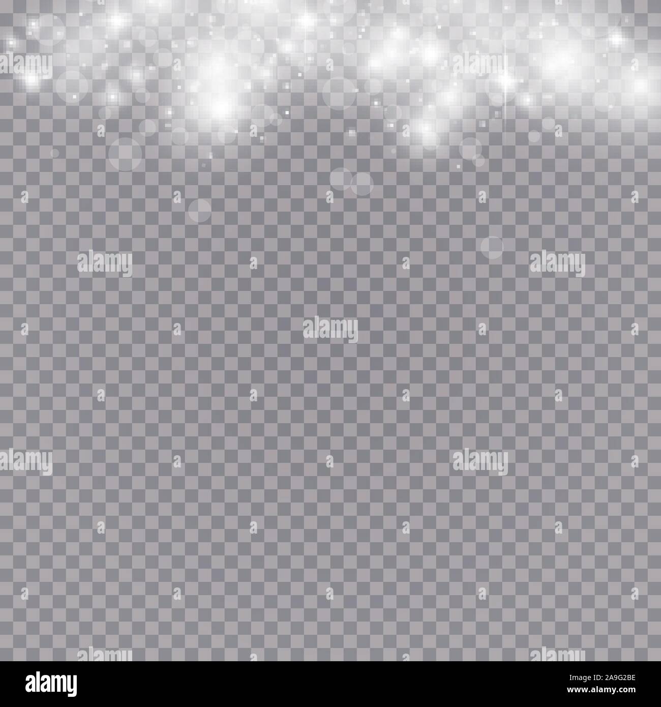 Glowing light effect with many glitter particles isolated on ...